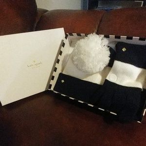 New Kate Spade beanie and gloves in the gift box